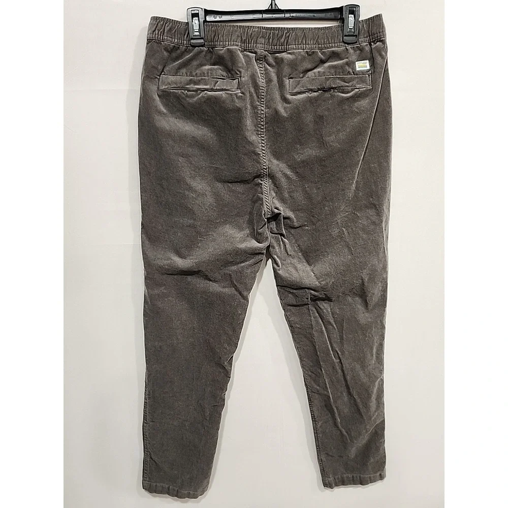 Vuori Optimist Corduroy Pants Mens L Grey 29 Inch Inseam Pockets Drawstring V440